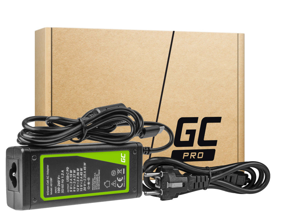 Premium power adapter and power cable USB-C 45W 3m for tablet, mobile phone, notebook