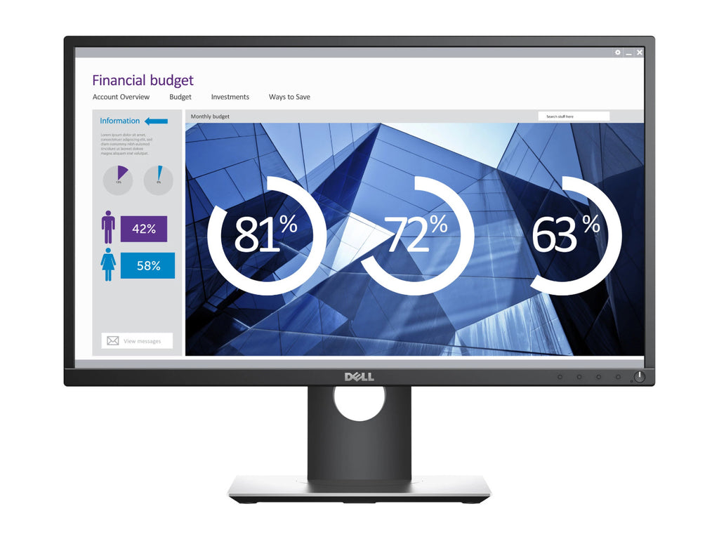 Dell P2417H nero 23,8 pollici Full HD 1920x1080 DisplayPort HDMI VGA USB Altezza regolabile