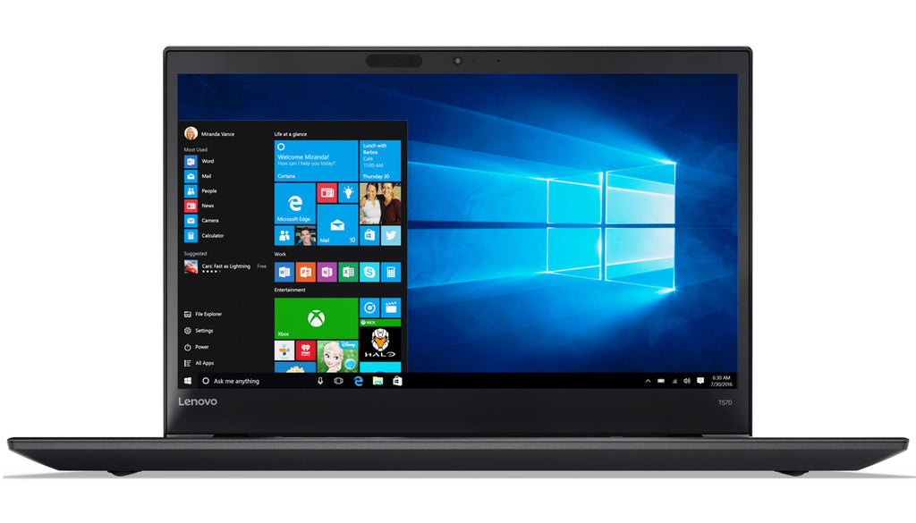 Lenovo ThinkPad T570 15, 6 pouces 1920x1080 Full HD Intel Core i7 512 Go SSD 8 Go Windows 10 Pro MAR Webcam Clavier