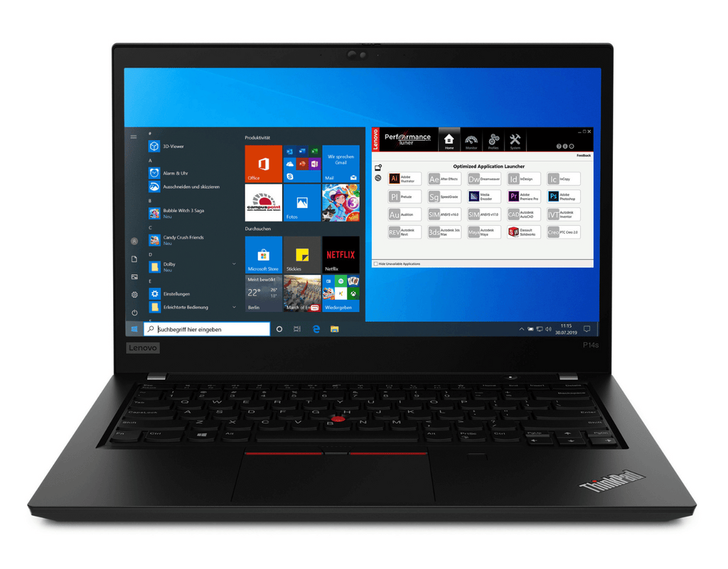 Lenovo ThinkPad P14s Gen 2 14 pouces 1920x1080 Full HD Intel Core i5 512 Go SSD 16 Go Windows 11 Pro Empreinte digitale